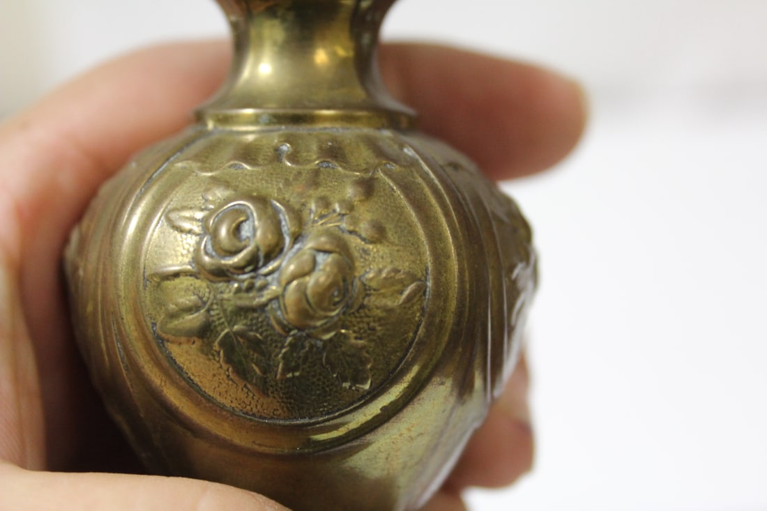 A Single Brass Ornate Candlestick - 7