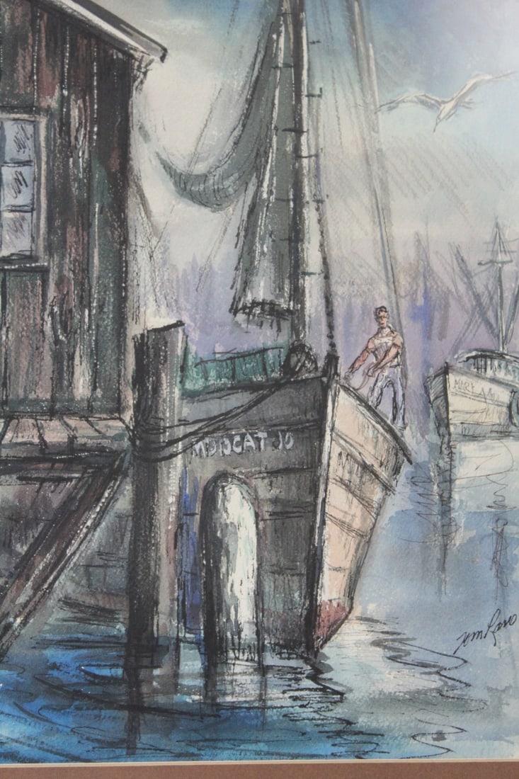A Signed Watercolor by Tom Lano - 2