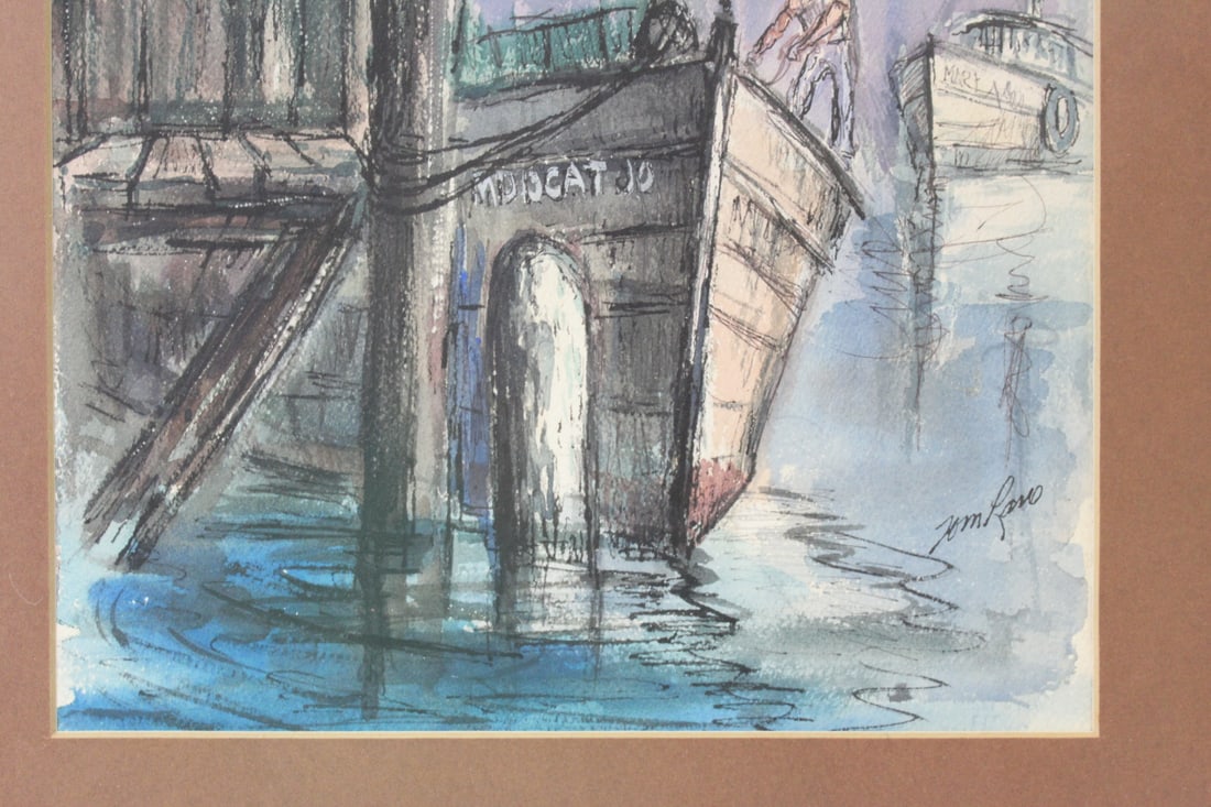 A Signed Watercolor by Tom Lano - 4