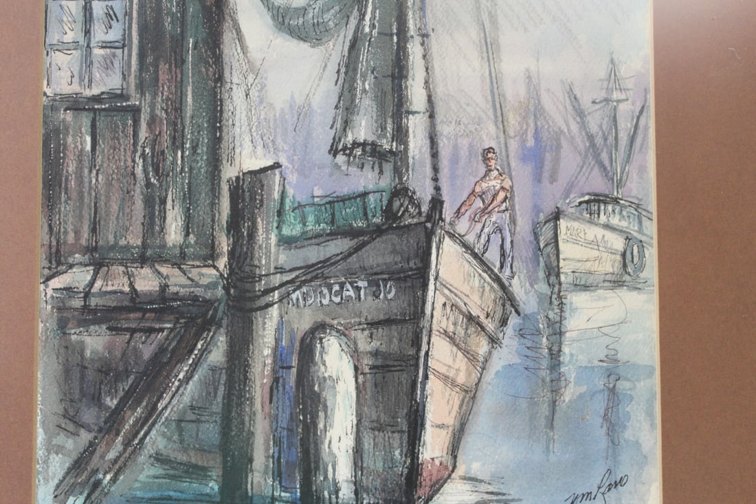 A Signed Watercolor by Tom Lano - 5