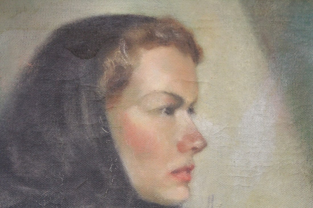 A Vintage/Retro Oil on Canvas of a Girl - 2