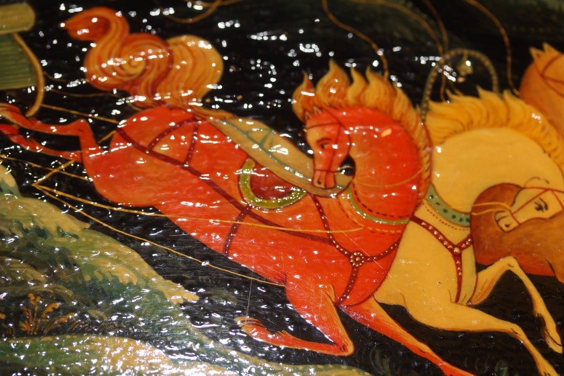 A Signed Hand Painted Russian Lacquer Box - 2