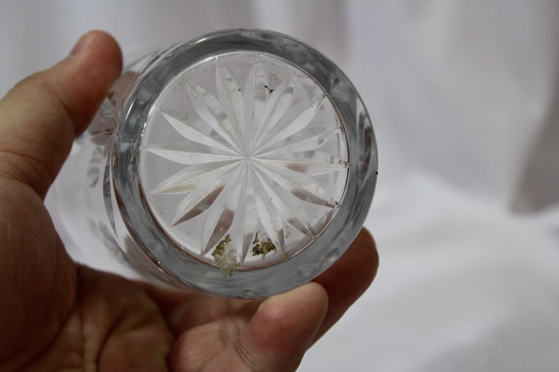 A Cut Glass Butterfly Tumbler - 5
