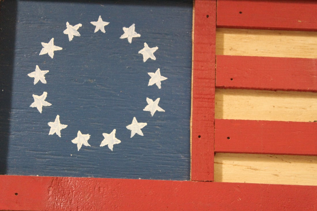 A Wooden Flag Wall Hanger - 2
