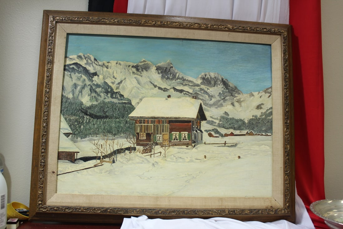 A Framed Oil on Board Painting: by Ernie Brunner - 29 1/4" x 23 1/2"