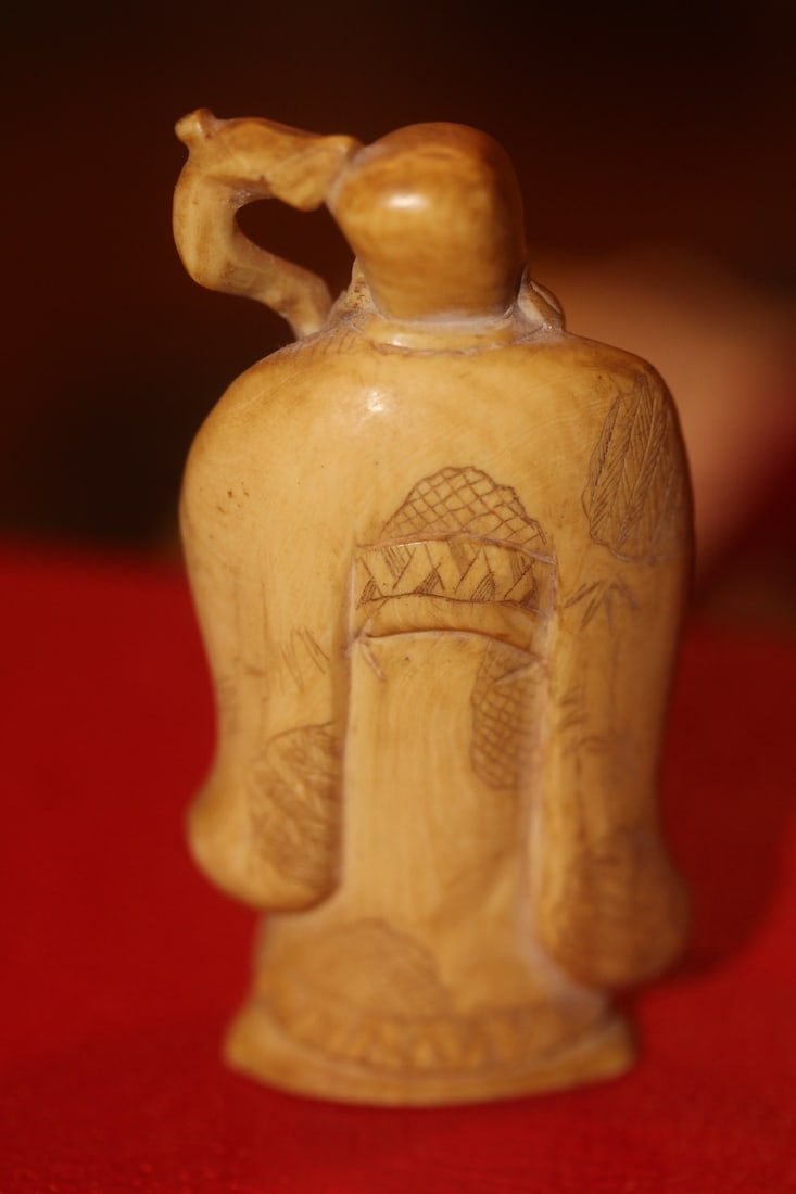 Signed Japanese Carved Bone Okimono - 2