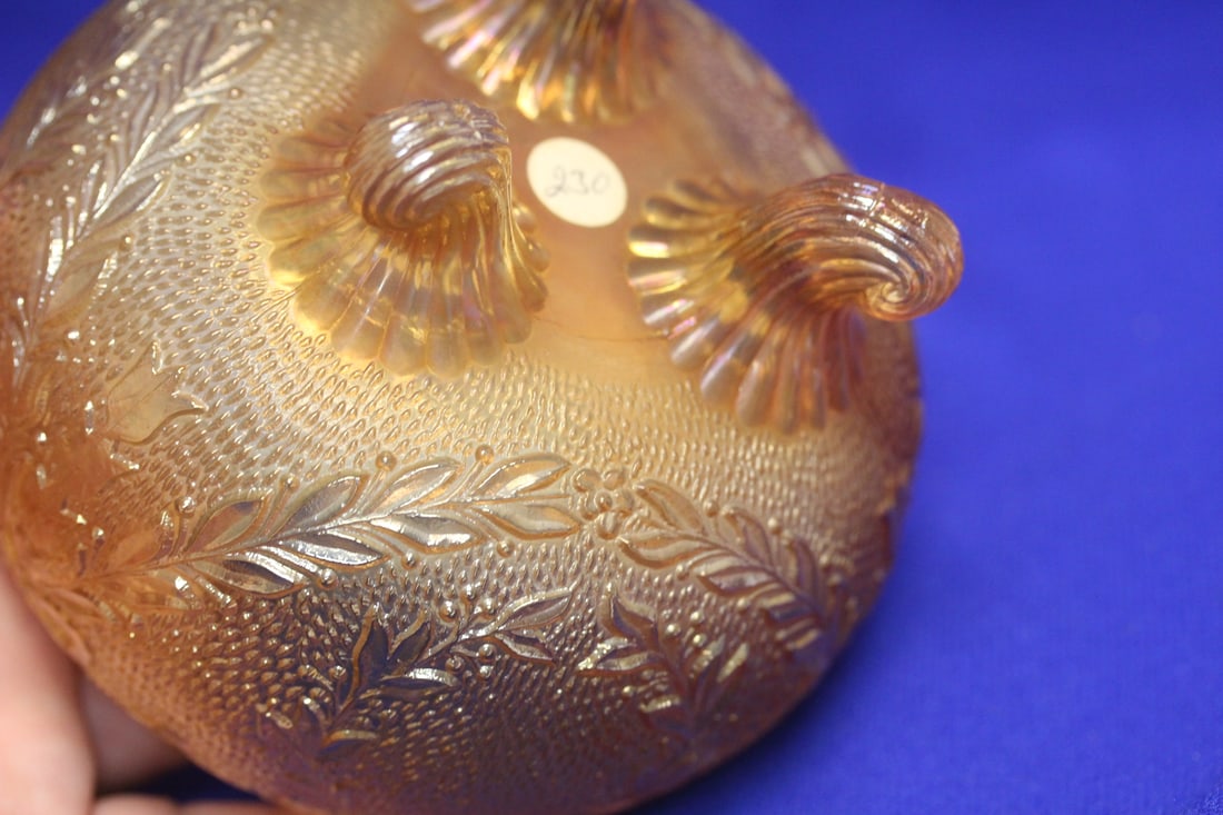 A Footed Carnival Glass Bowl - 6