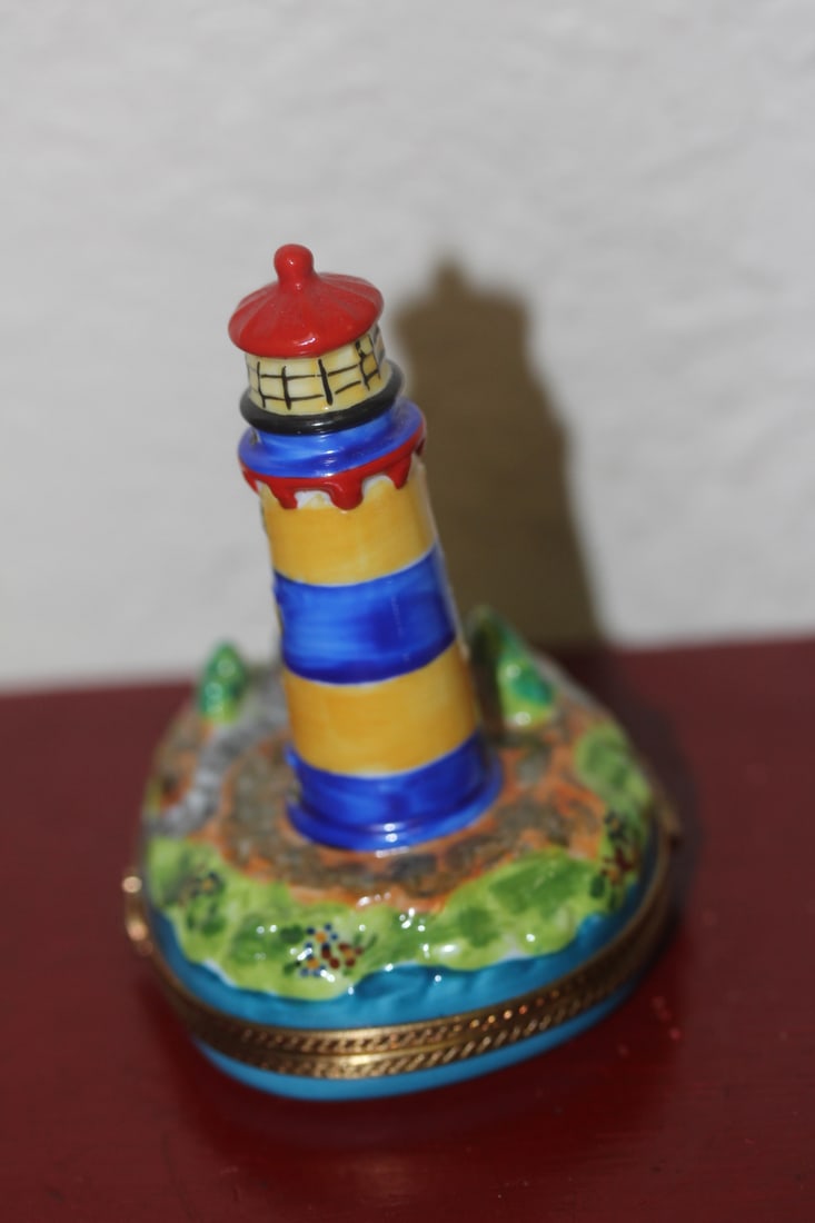 Rare Limoges Lighthouse Trinket Box - 2