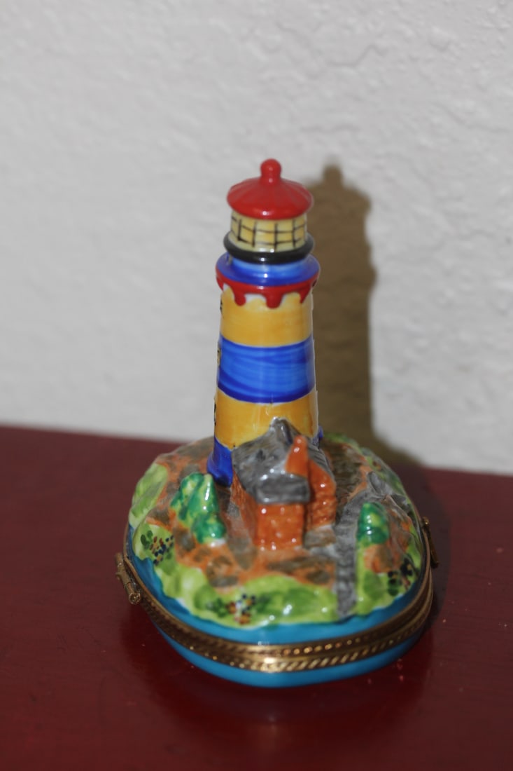 Rare Limoges Lighthouse Trinket Box - 4