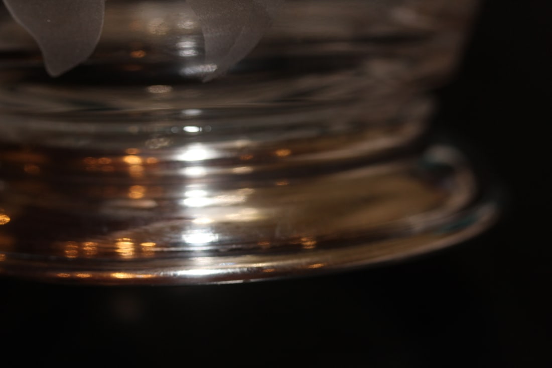Sterling Rim Etched Glass Bowl - 4