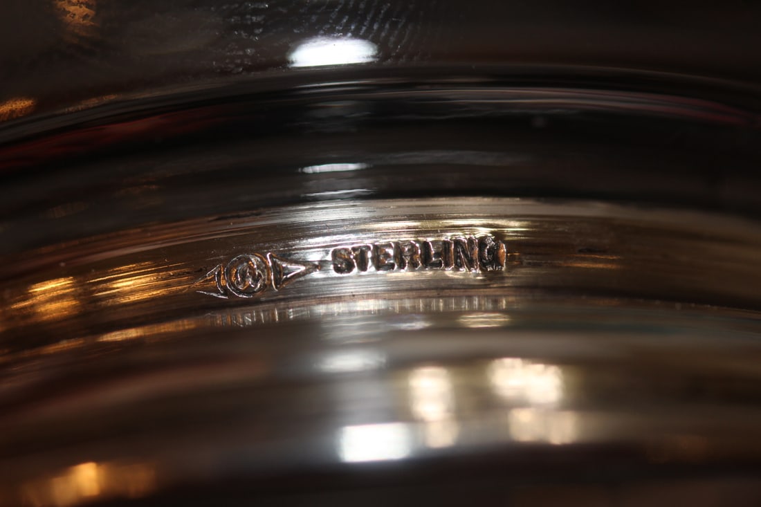 Sterling Rim Etched Glass Bowl - 6