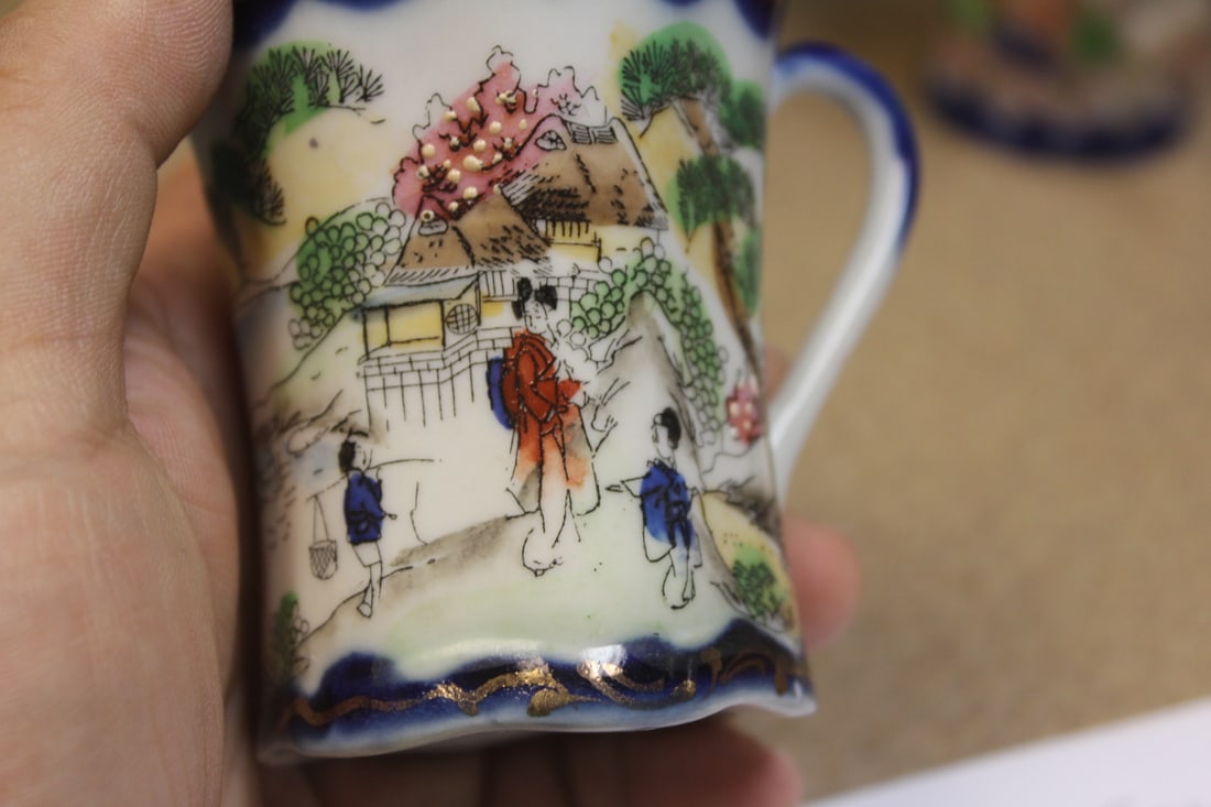 Lot of 3 Kutani Geisha Girl Cups - 2