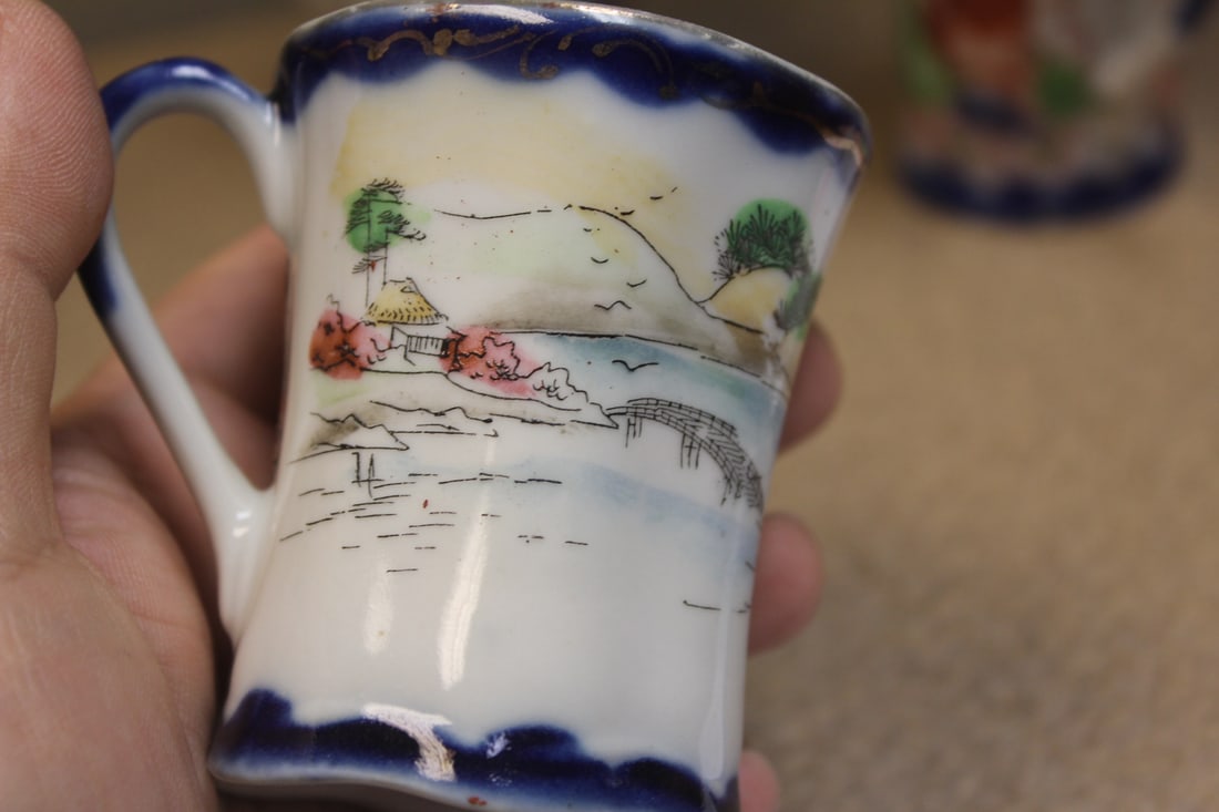 Lot of 3 Kutani Geisha Girl Cups - 3