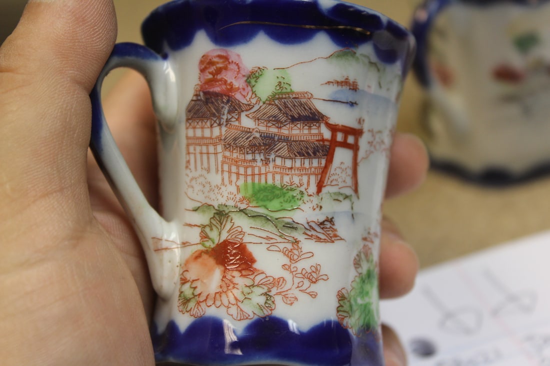 Lot of 3 Kutani Geisha Girl Cups - 5