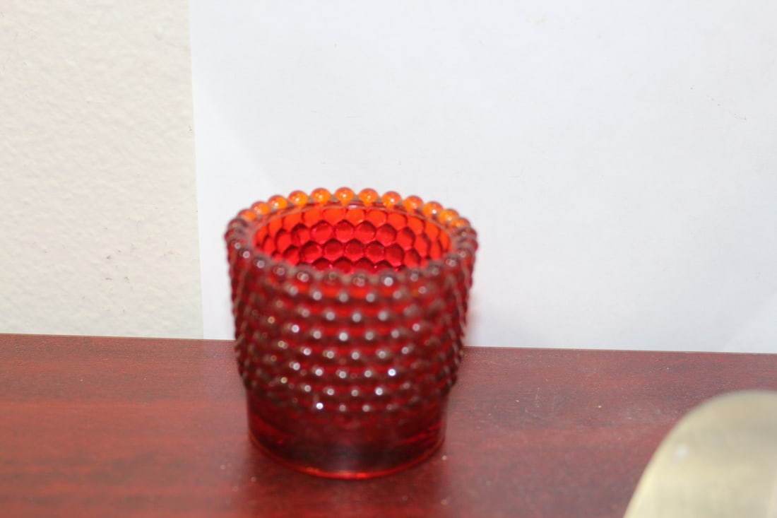 A Ruby Red Glass Cup - 6