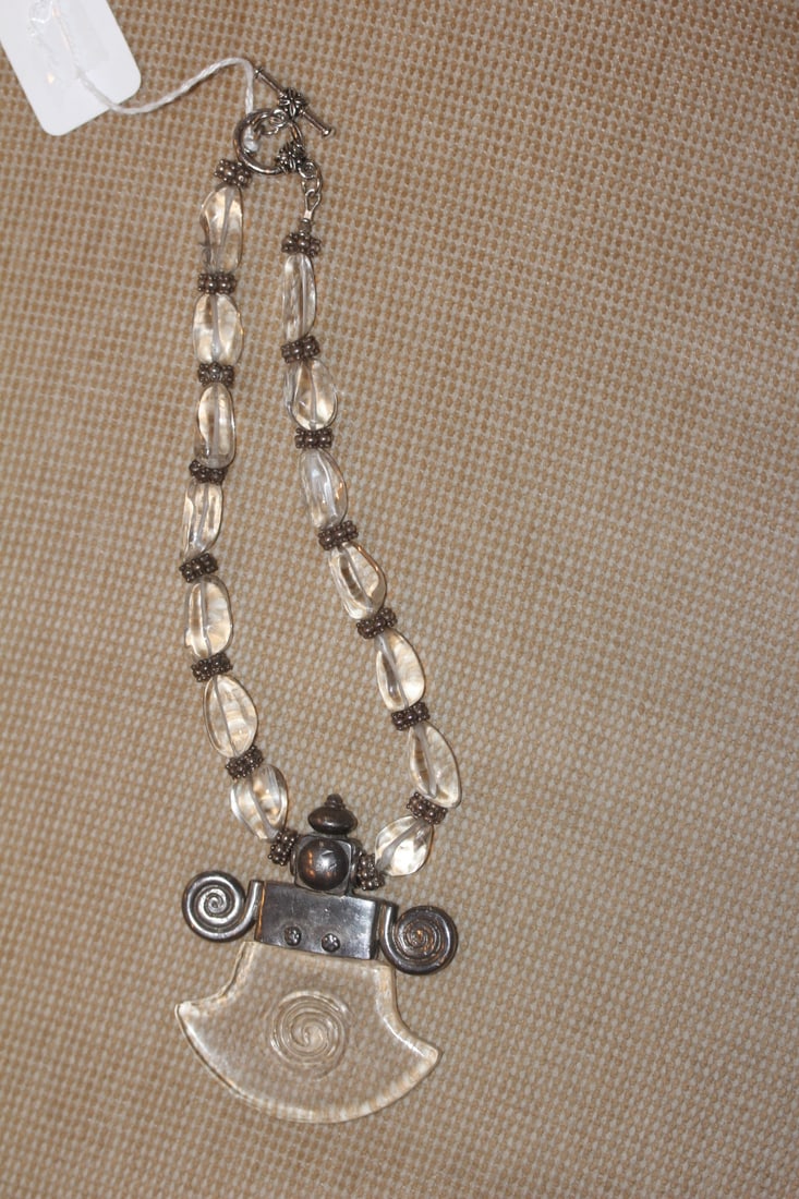 Sterling and Lucite Necklace - 5