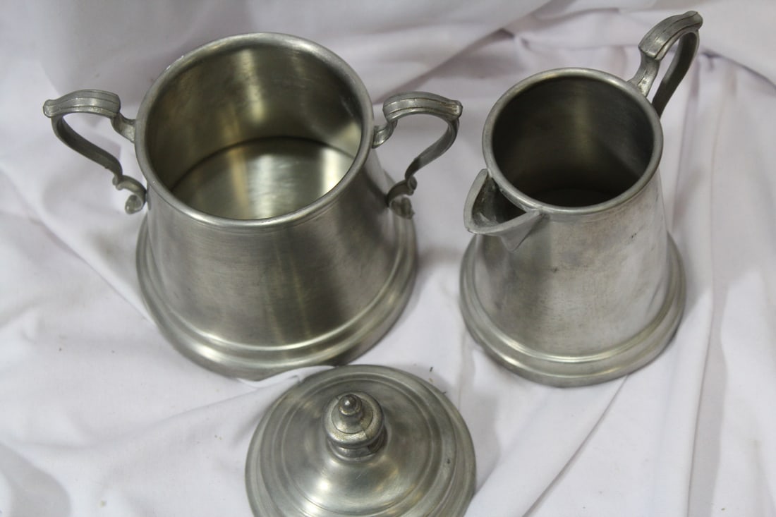 A Silverplated Creamer and Sugar Container - 2