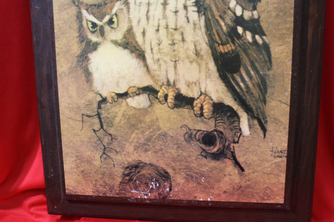 A Framed Owl Print - 3