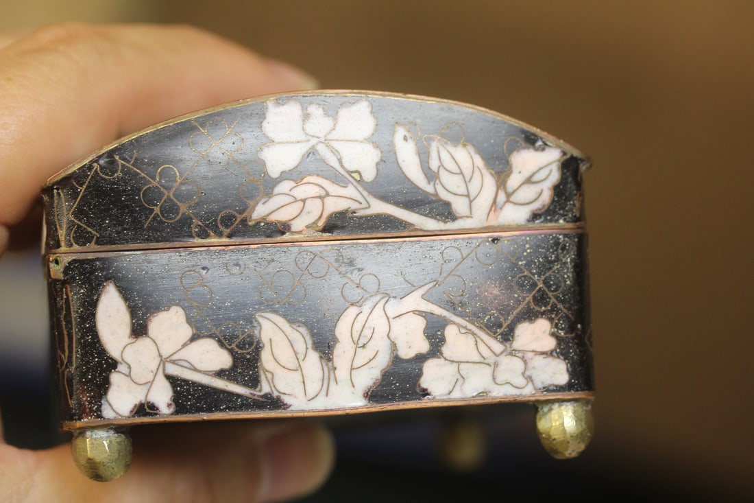 Antique Chinese Cloisonne Dome Box - 4