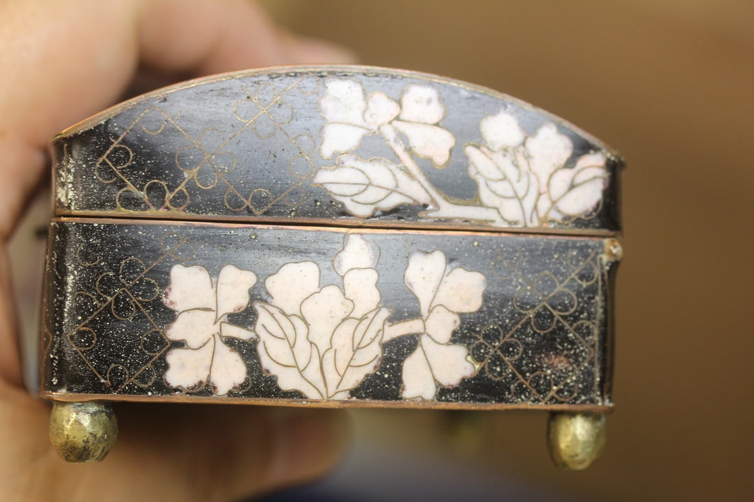 Antique Chinese Cloisonne Dome Box - 5