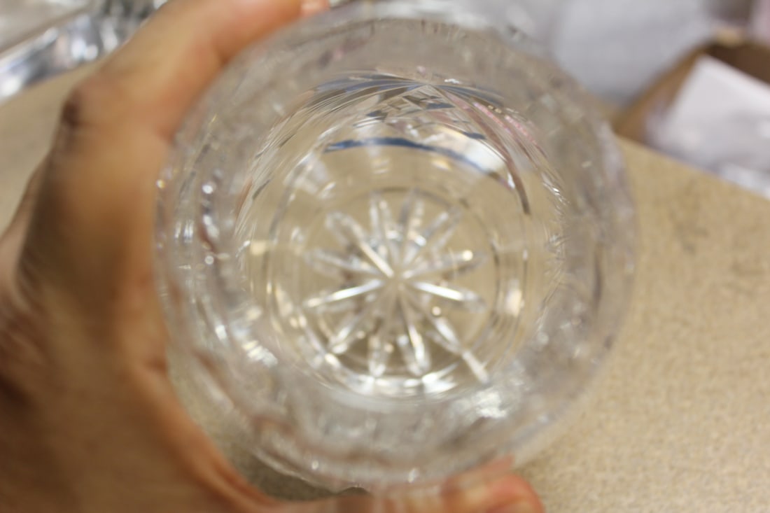 Cut Glass Oval Vase - 5