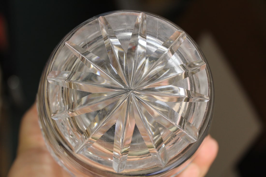 Cut Glass Oval Vase - 6