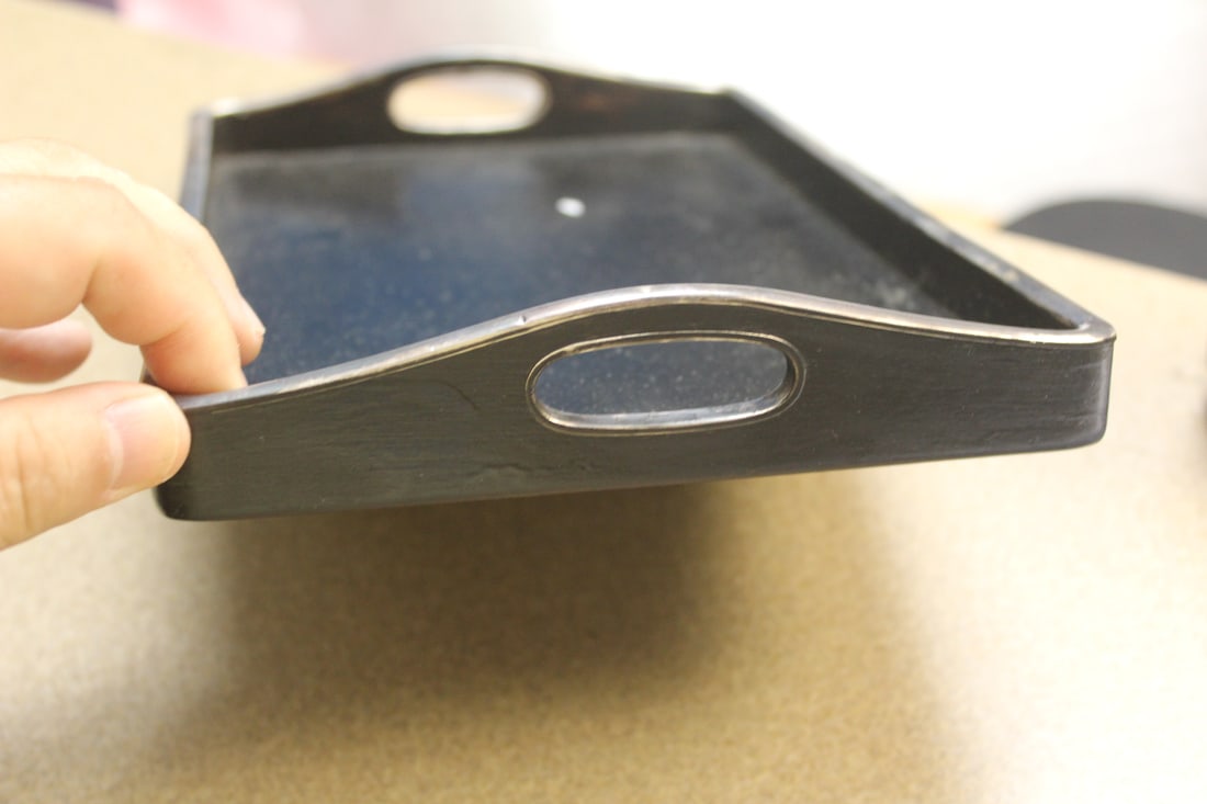 Vintage Double Handle Wooden Tray - 3
