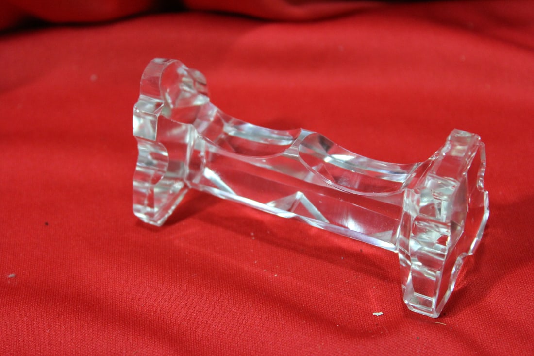 A Cut Glass or Crystal Utensil Rest: 3 3/4" long