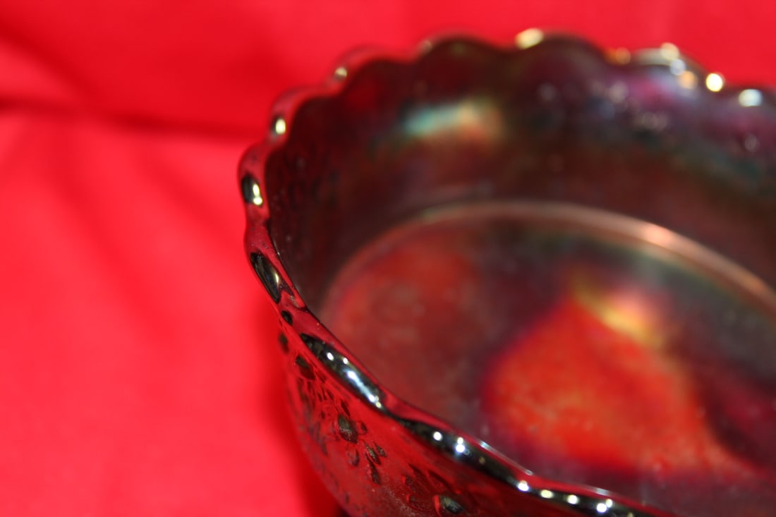 A Carnival Glass Stem Bowl - 3