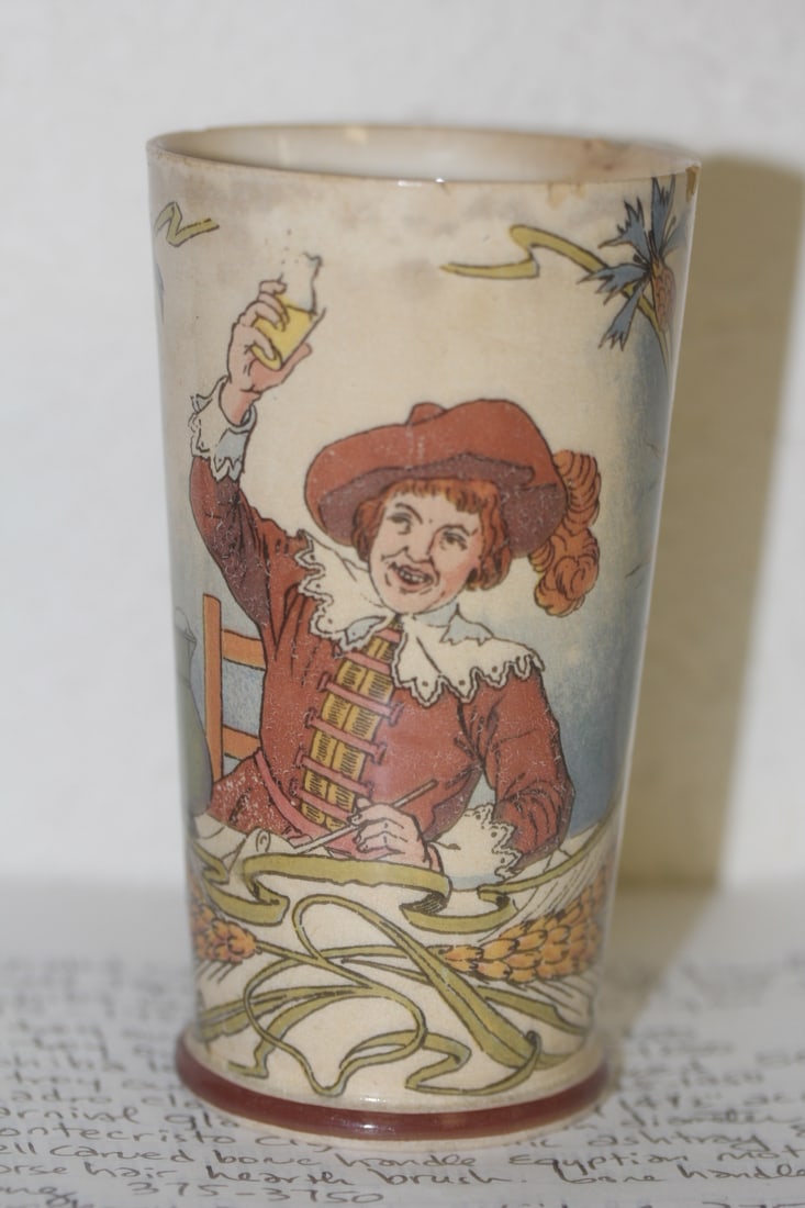 Antique Villeroy and Boch Tumbler: please note: chip as shown - 5 inches tall