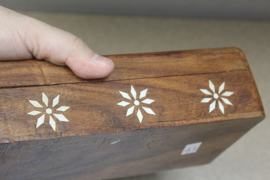 Inlaid Carved Cedar Box - 2