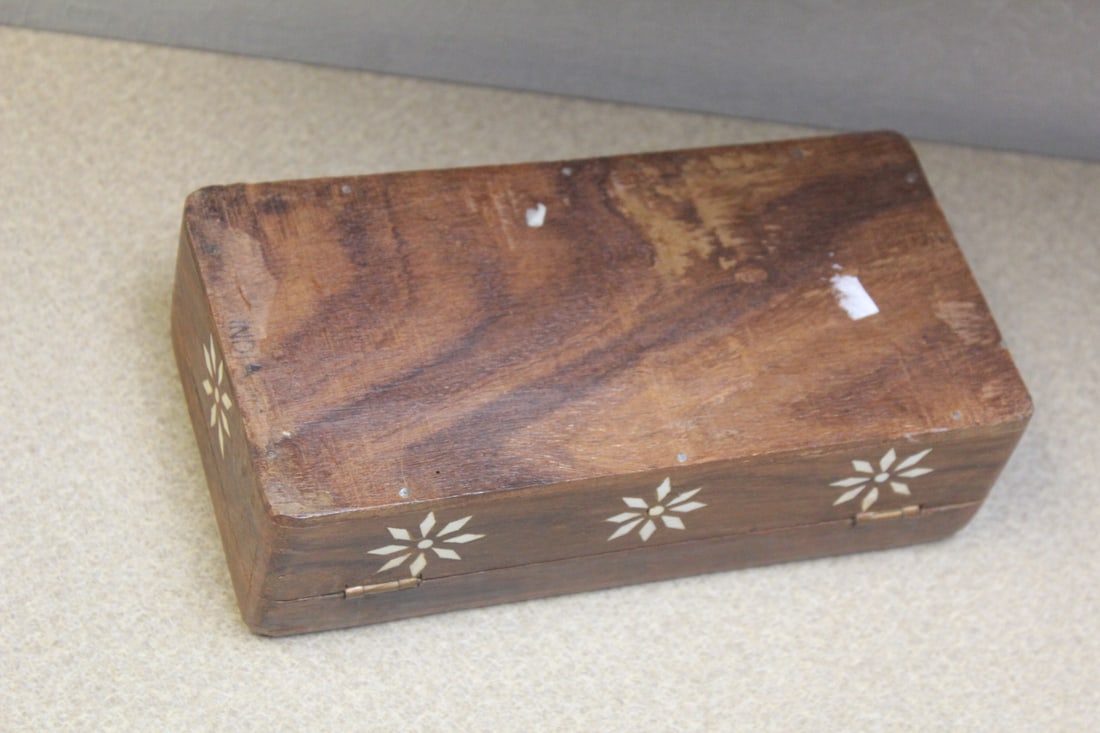Inlaid Carved Cedar Box - 3