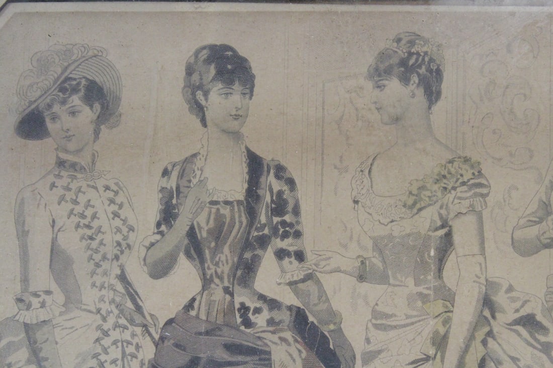 An Antique Framed Fashion Print - 2