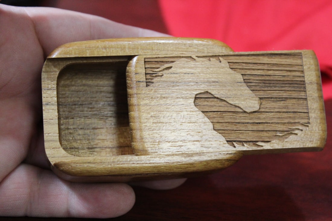 A Wooden Slide Trinket Box - 3