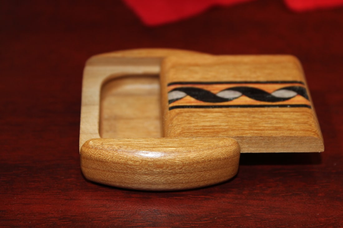 An Inlaid Wooden Slide Trinket Box - 5