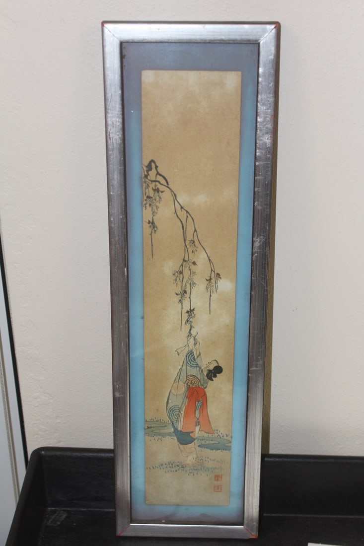Koho Shoda Woodblock Print: Tanzaku - 16 3/4" x 4 3/4"