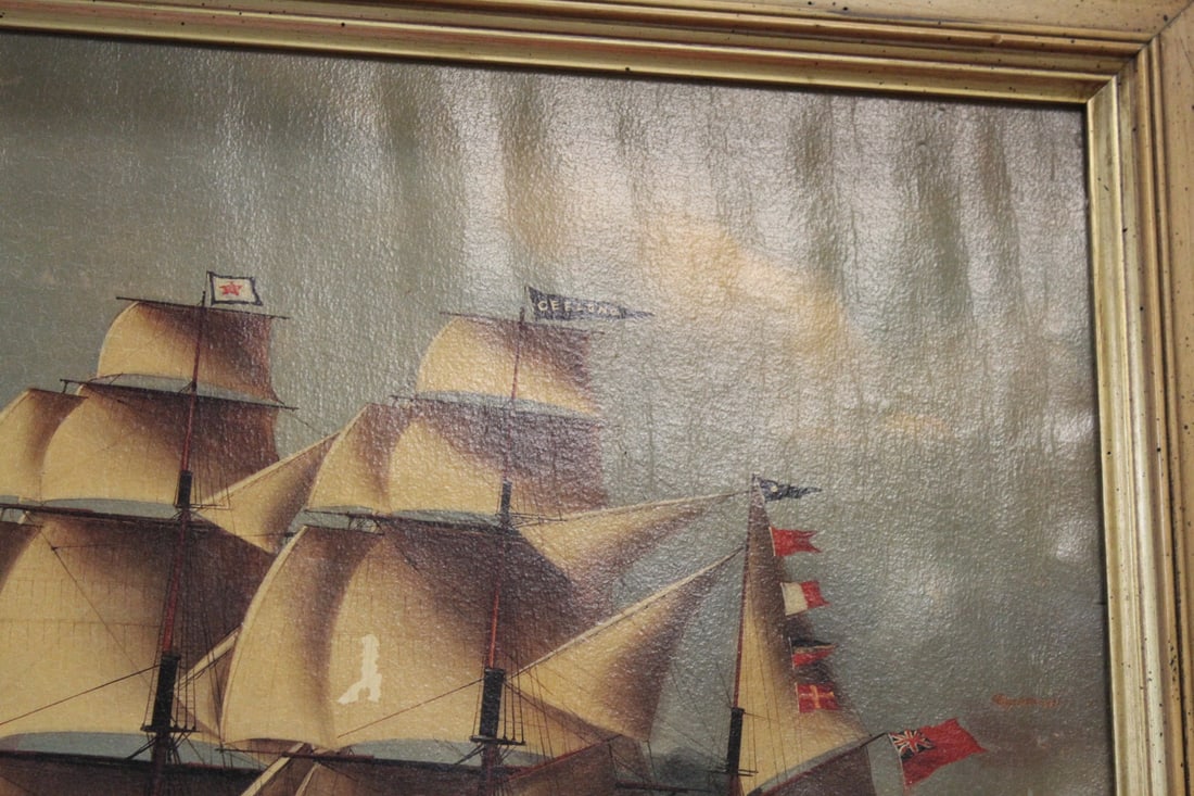 A Framed Glicee of a Clipper Ship on Canvas - 3