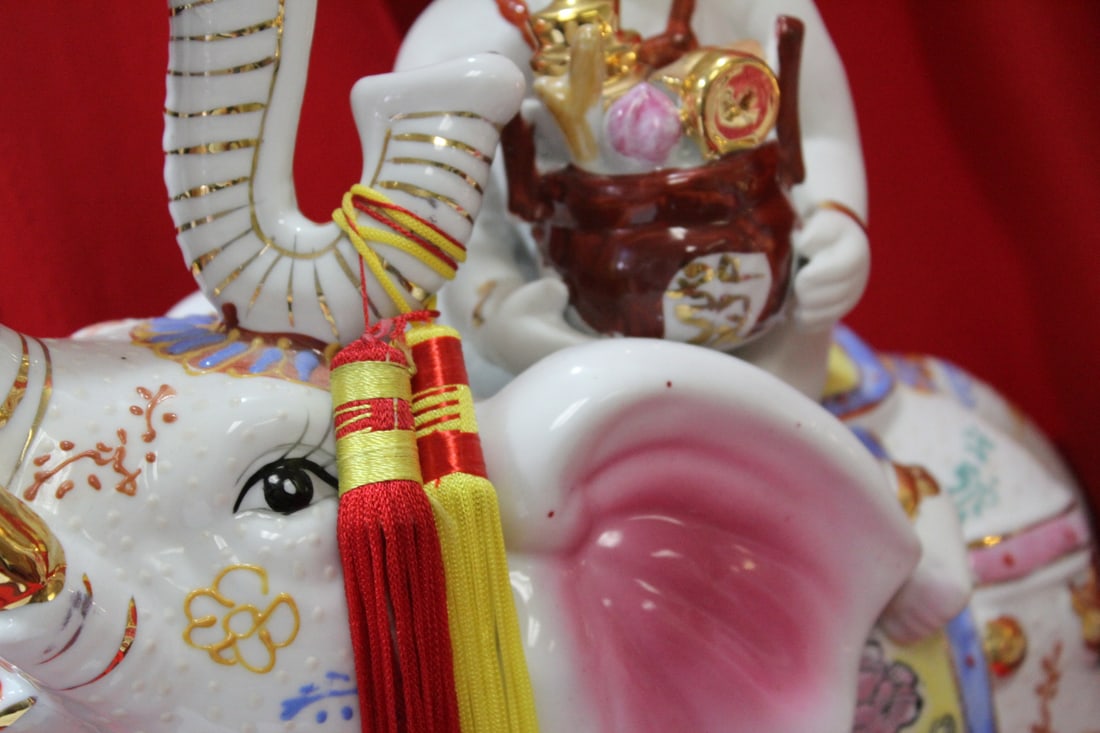 A Boy and Girl on Elephant Statues - 3