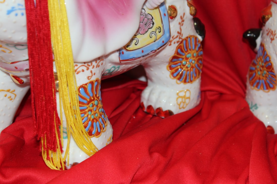A Boy and Girl on Elephant Statues - 5