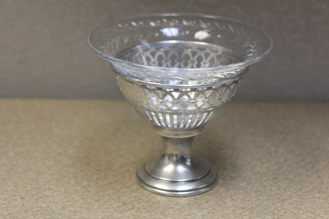 Etched Glass Sterling Cup - 2