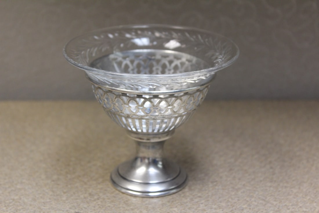 Etched Glass Sterling Cup - 3