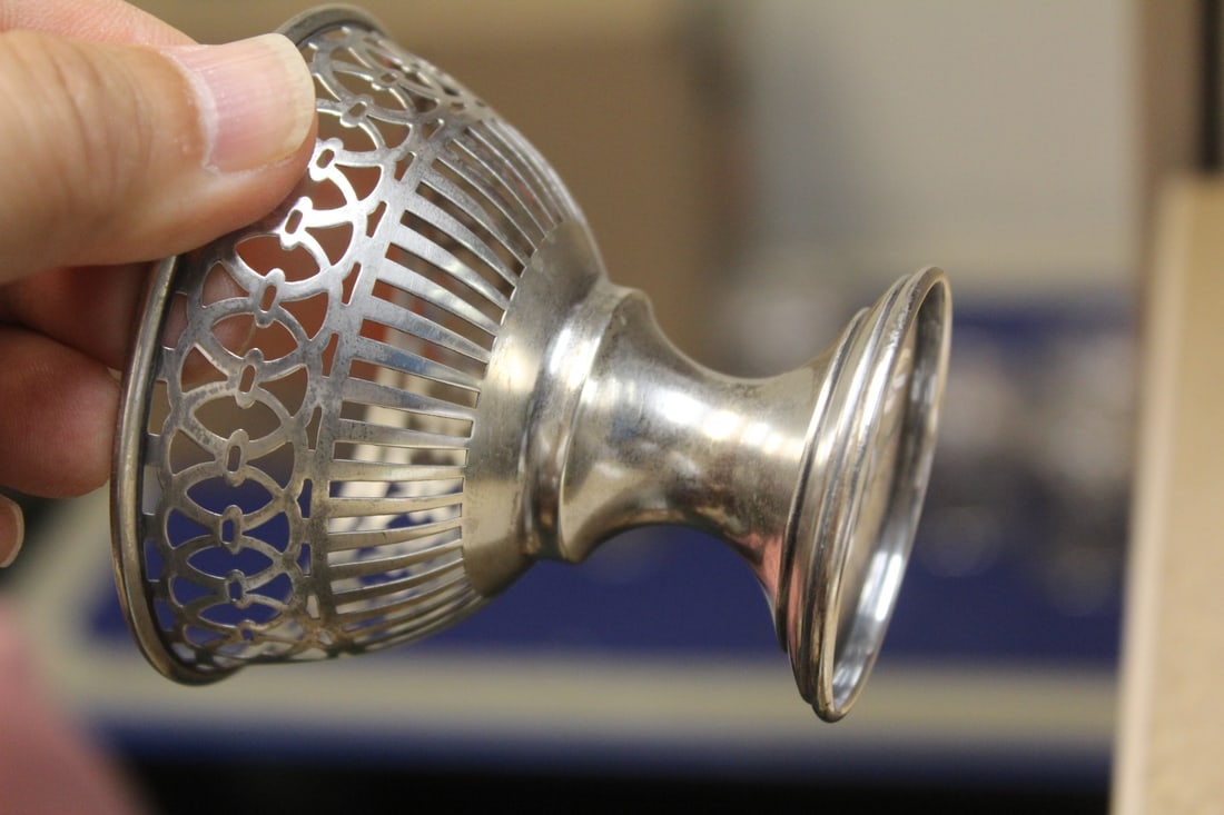 Etched Glass Sterling Cup - 7