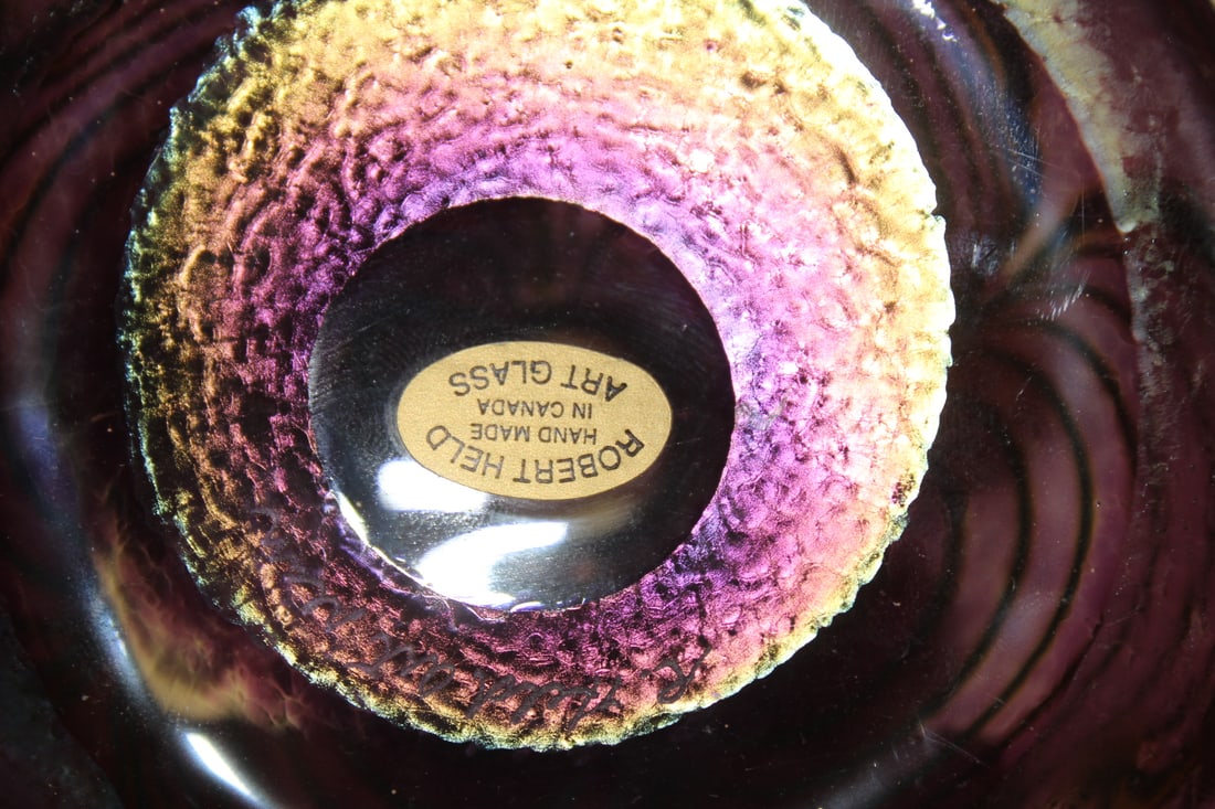 Signed Robert Held Art Glass Bottle - 4