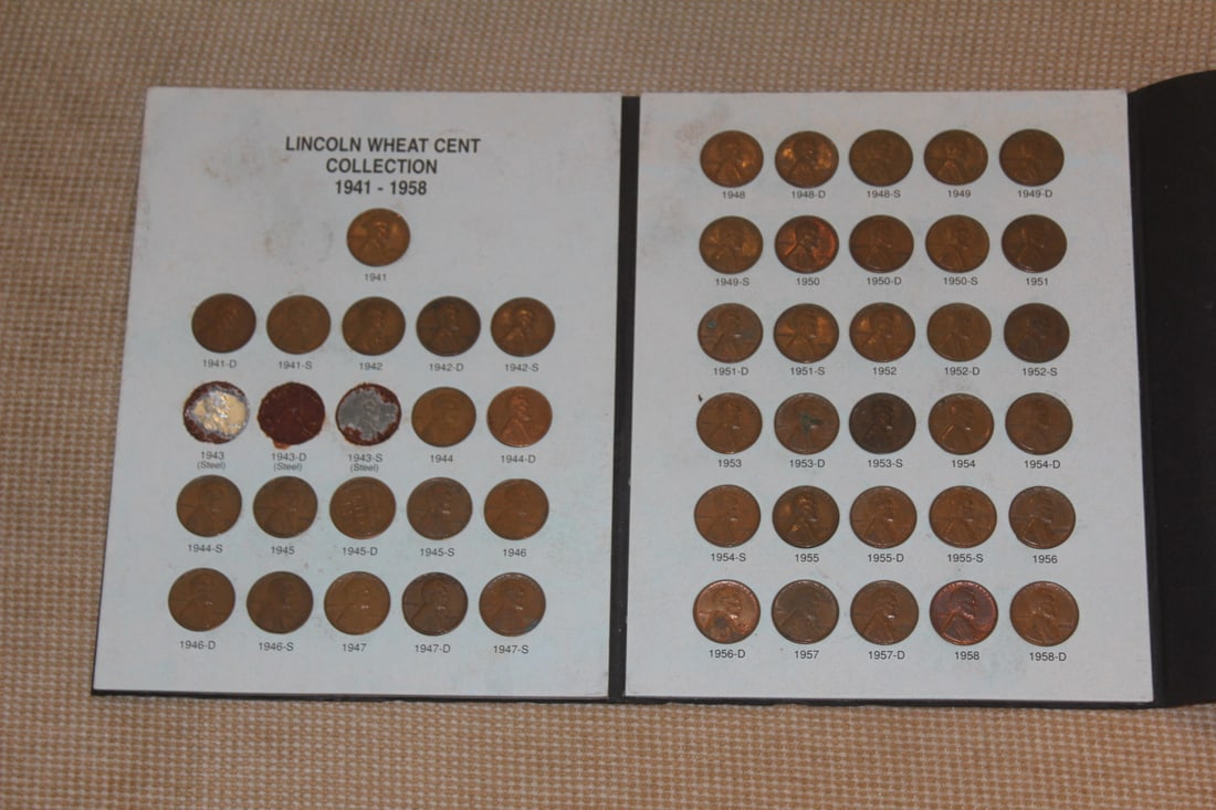 Lincoln Wheat cent Collection: 1941-1958 - full