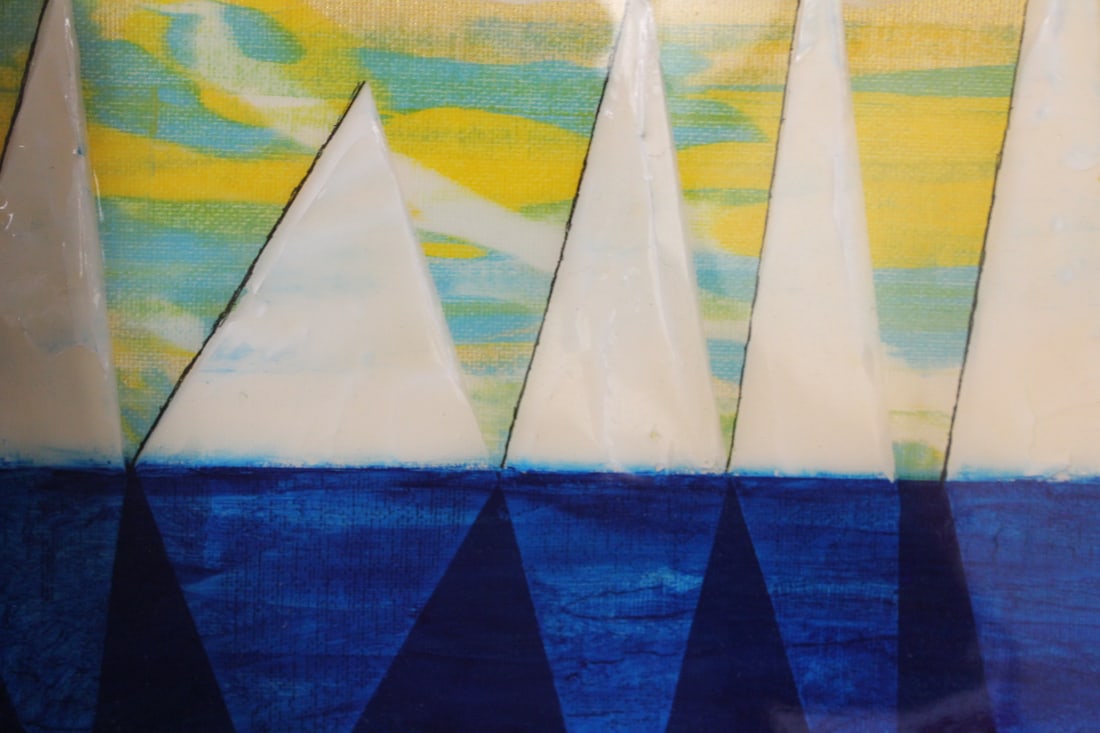 Signed Arcylic and Lacquered Painting - 3