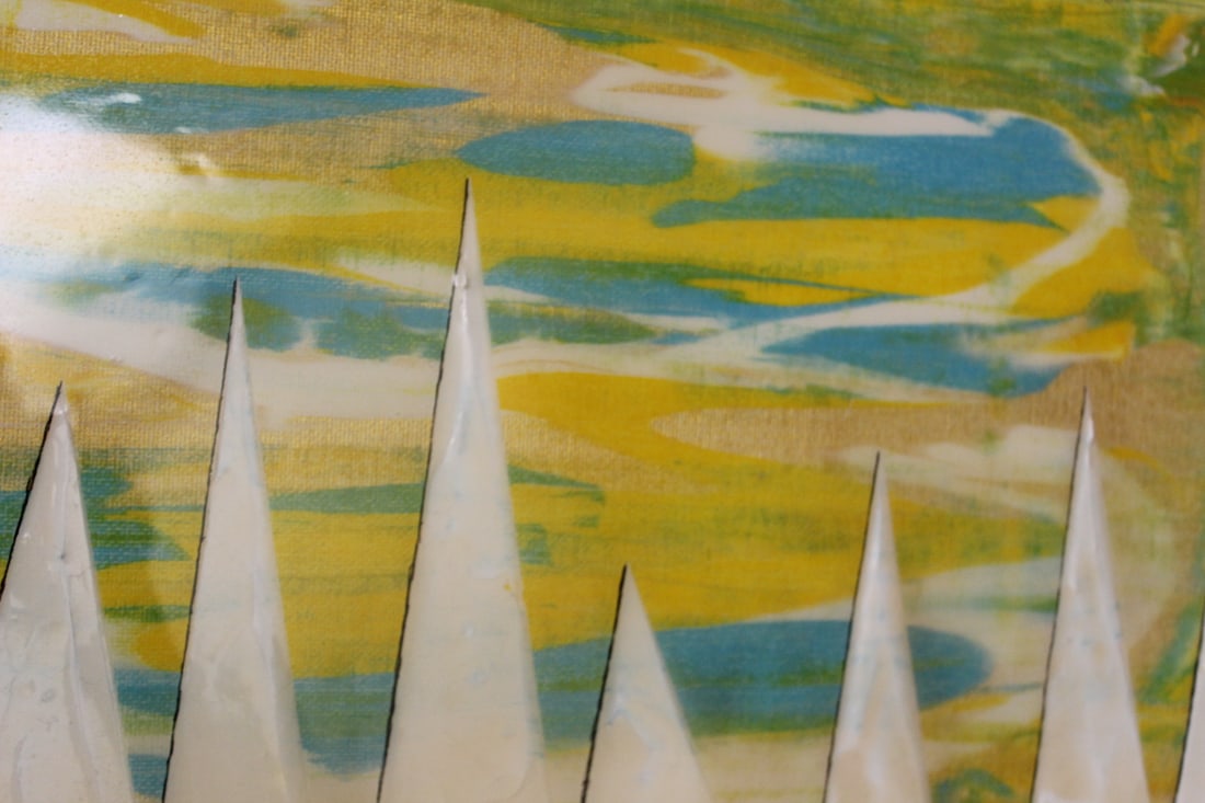 Signed Arcylic and Lacquered Painting - 4