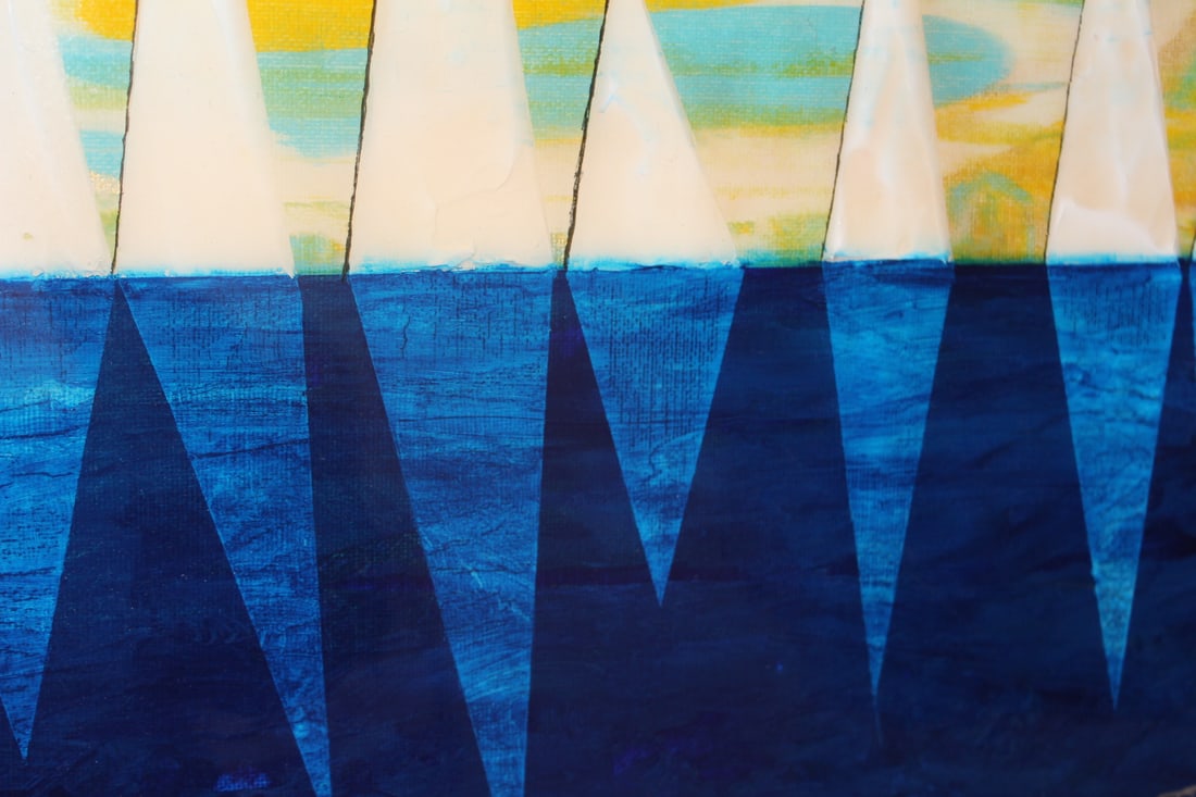 Signed Arcylic and Lacquered Painting - 5