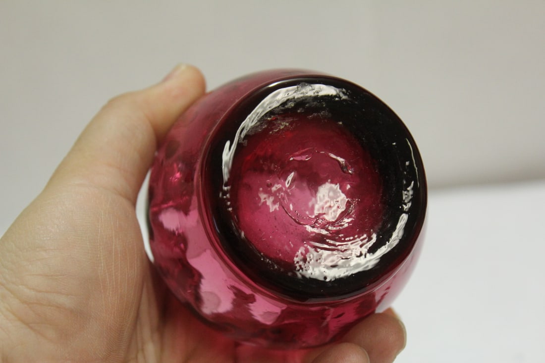 A Cranberry Glass Vase - 6