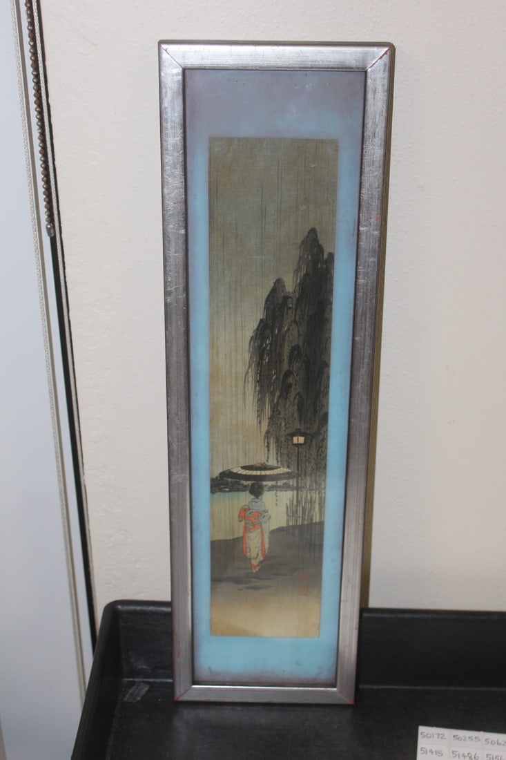 Koho Shoda Woodblock Print: Tanzaku - 16 3/4" x 4 3/4"