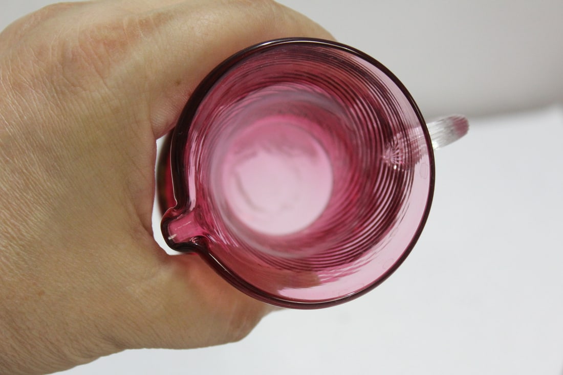 A Small Cranberry Glass Pitcher - 6